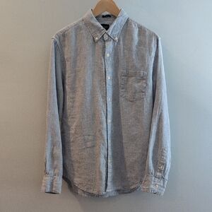 J. Crew Men's Medium Linen-Cotton Slim Fit Long Sleeve Shirt Style #AL179